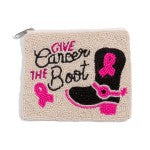 Give Cancer The Boot Beaded Pouch