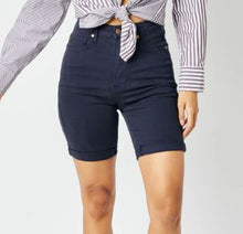 Load image into Gallery viewer, Judy Blue Navy  High Waist Tummy Control Ladies Shorts
