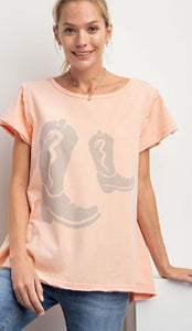 Cantaloupe and Boots Ladies Top