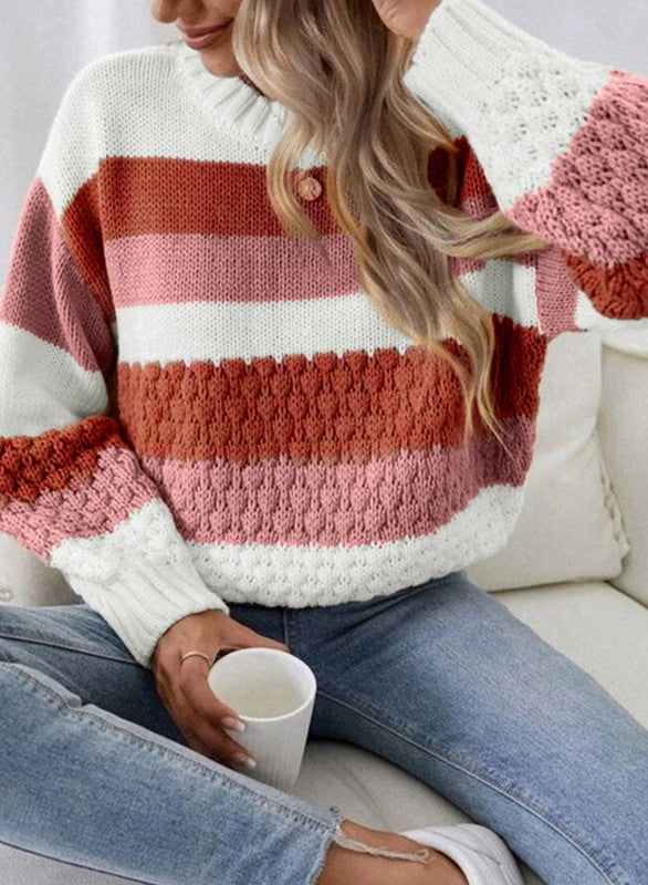 Chestnut Colorblock Ladies Sweater
