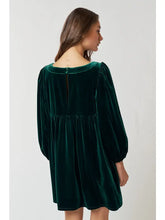 Load image into Gallery viewer, Velvet Christmas Green Ladies Dress

