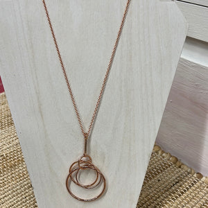 Rose Gold Necklace With Three Circles