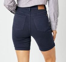 Load image into Gallery viewer, Judy Blue Navy  High Waist Tummy Control Ladies Shorts
