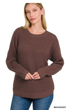 Load image into Gallery viewer, Hi-Low Waffle Ladies Sweater
