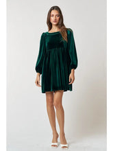 Load image into Gallery viewer, Velvet Christmas Green Ladies Dress
