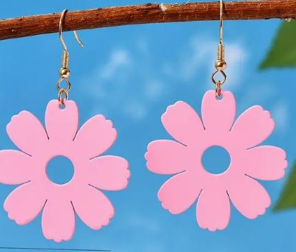 Simple Solid Flower Earrings